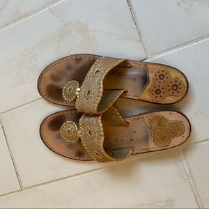 Jack Rogers gold glitter sandals